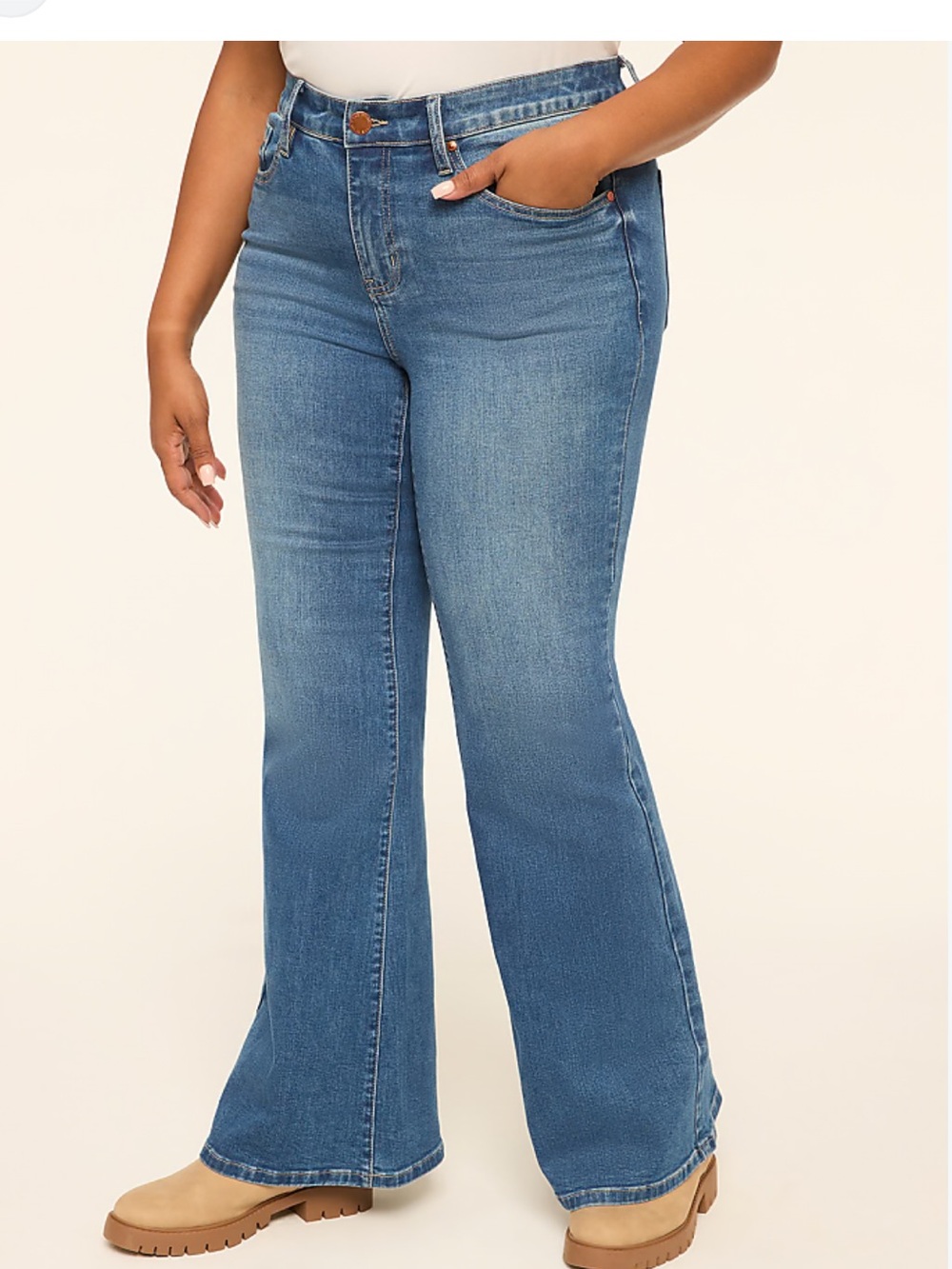 Lane Bryant Blue Flare Wide-Leg Jeans